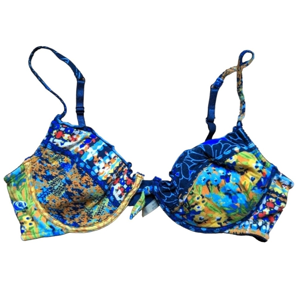 Pinkerton Anthropologie Womens Floral Patchwork Boho Eclectic Underwire Bra 34B